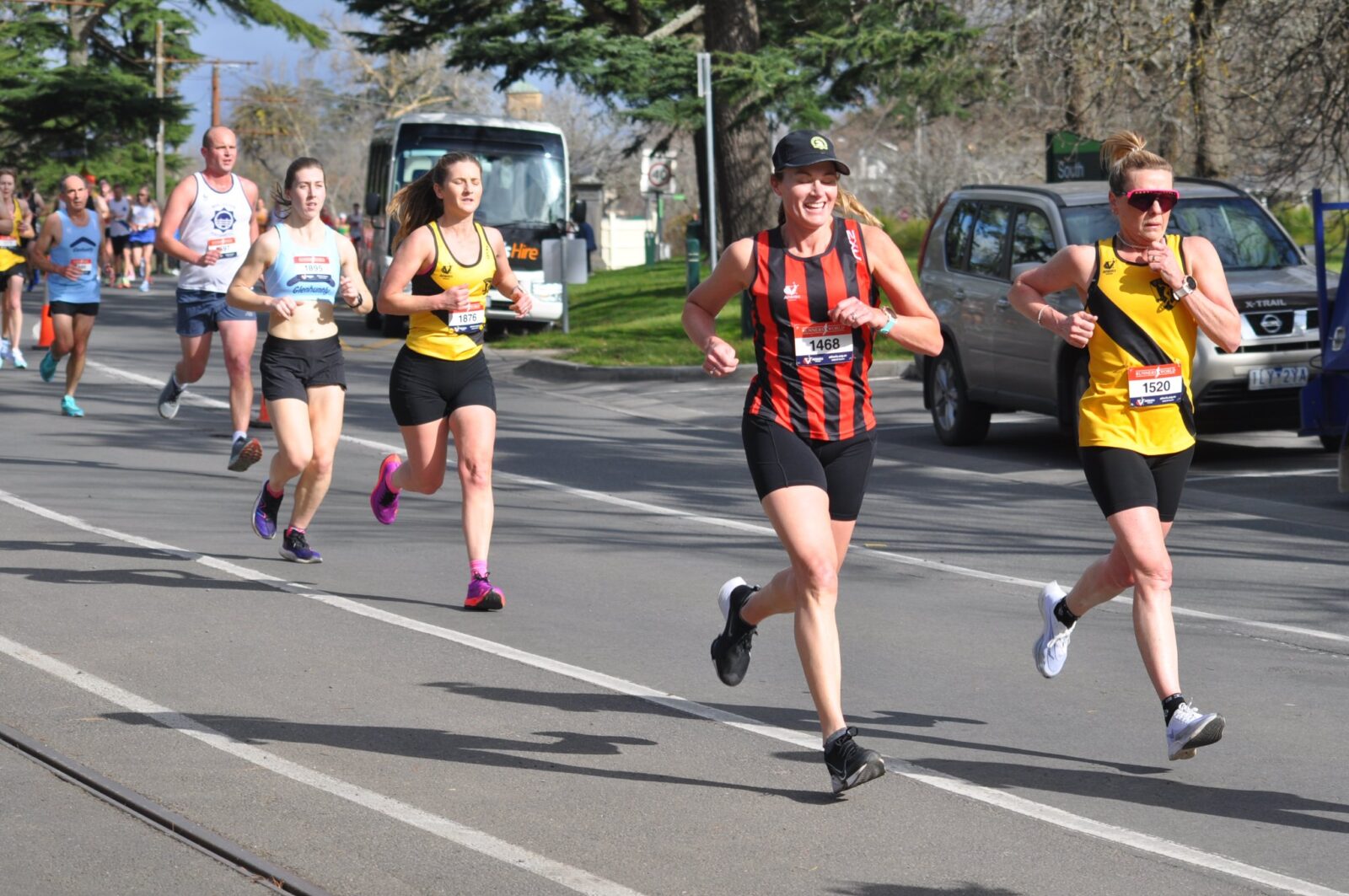 Susan Hinckfuss running a 15k race